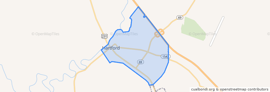 Mapa de ubicacion de Hartford.