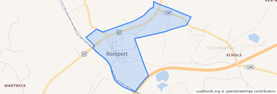 Mapa de ubicacion de Rockport.