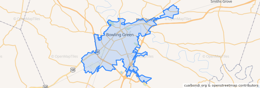 Mapa de ubicacion de Bowling Green.