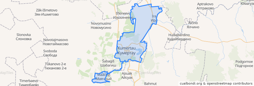 Mapa de ubicacion de городской округ Кумертау.