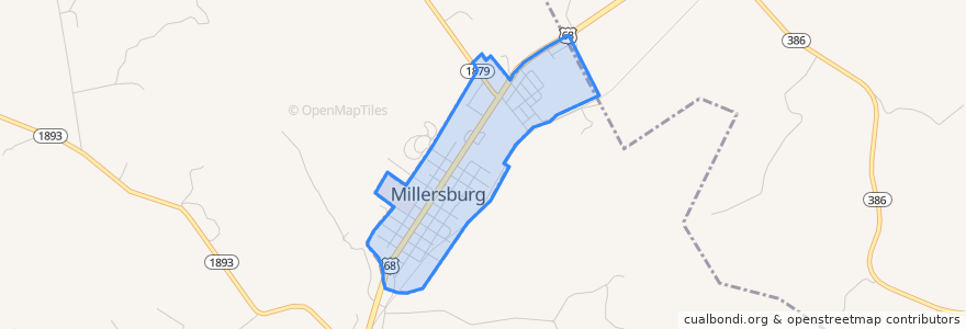 Mapa de ubicacion de Millersburg.