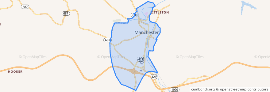 Mapa de ubicacion de Manchester.