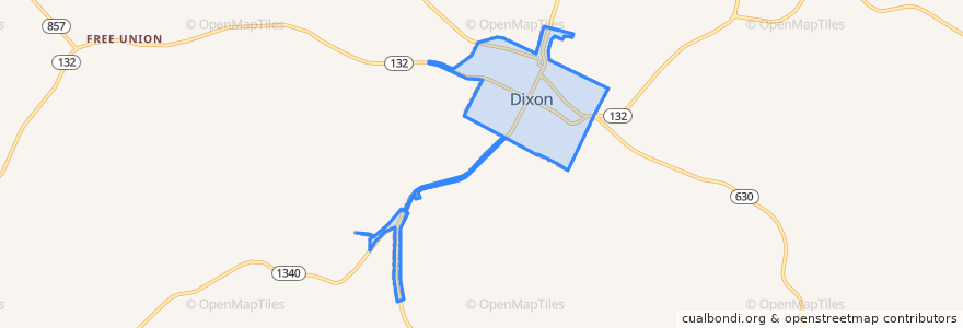 Mapa de ubicacion de Dixon.