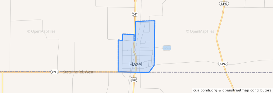 Mapa de ubicacion de Hazel.