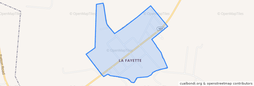 Mapa de ubicacion de LaFayette.