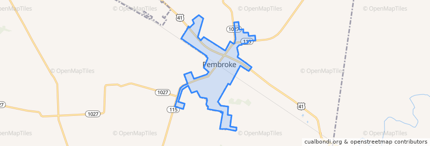 Mapa de ubicacion de Pembroke.