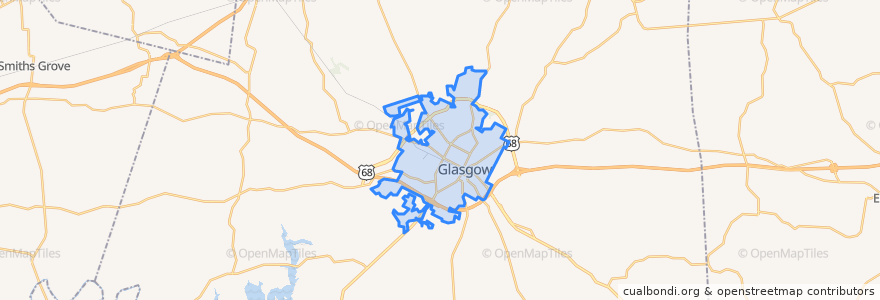 Mapa de ubicacion de Glasgow.