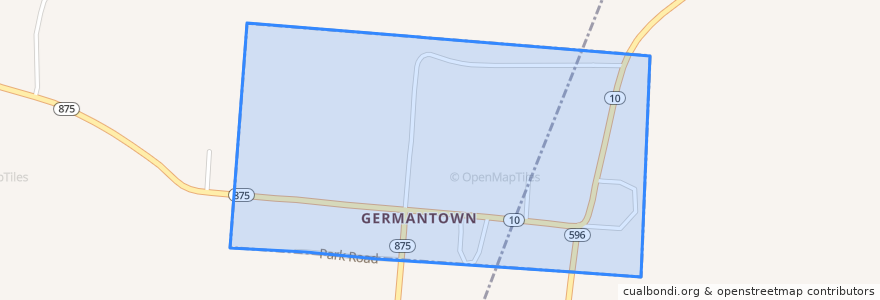 Mapa de ubicacion de Germantown.