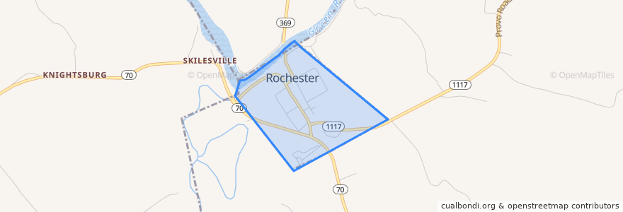 Mapa de ubicacion de Rochester.