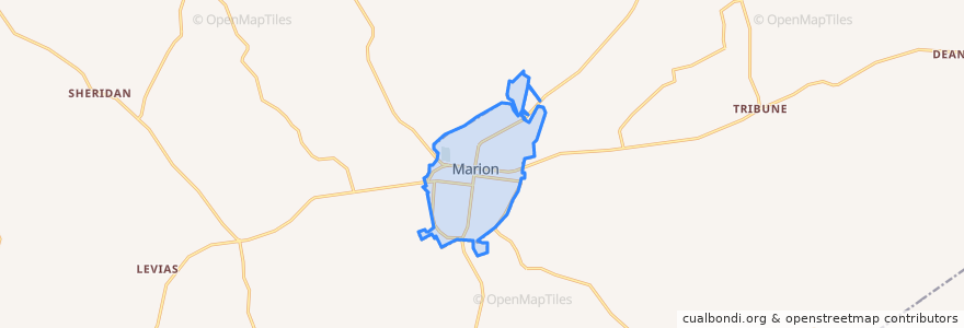 Mapa de ubicacion de Marion.