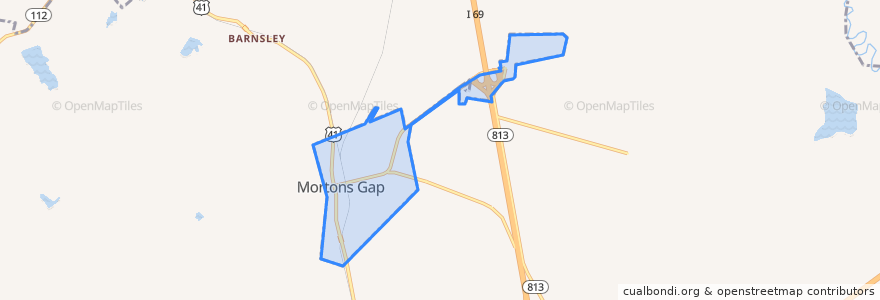 Mapa de ubicacion de Mortons Gap.