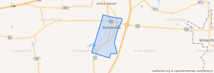 Mapa de ubicacion de Nortonville.