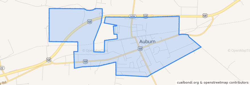 Mapa de ubicacion de Auburn.