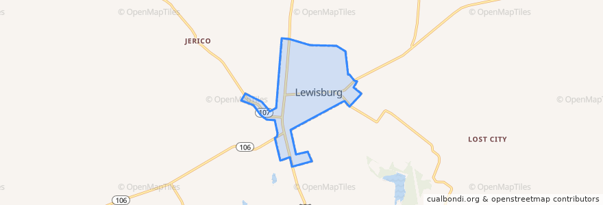 Mapa de ubicacion de Lewisburg.