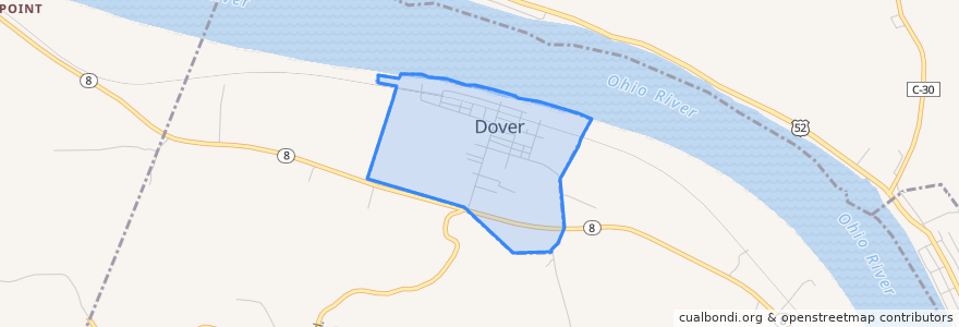 Mapa de ubicacion de Dover.