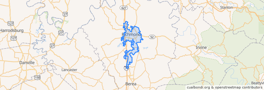 Mapa de ubicacion de Richmond.