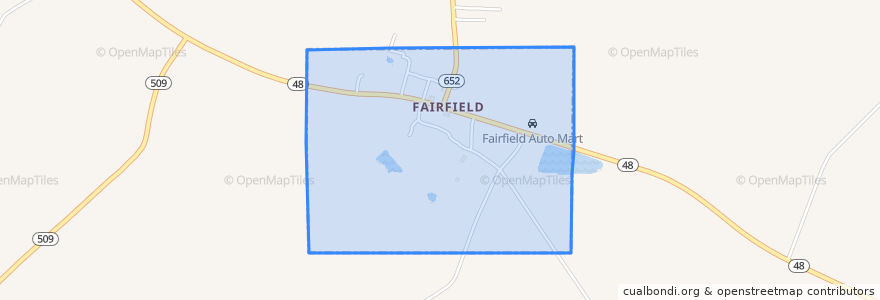 Mapa de ubicacion de Fairfield.