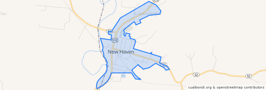 Mapa de ubicacion de New Haven.