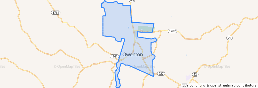 Mapa de ubicacion de Owenton.