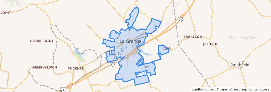 Mapa de ubicacion de La Grange.