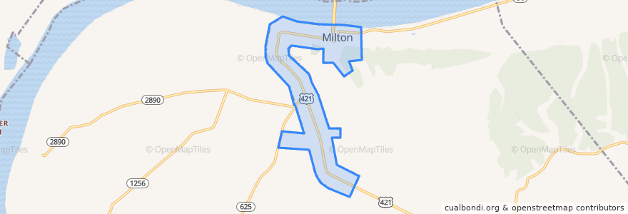 Mapa de ubicacion de Milton.