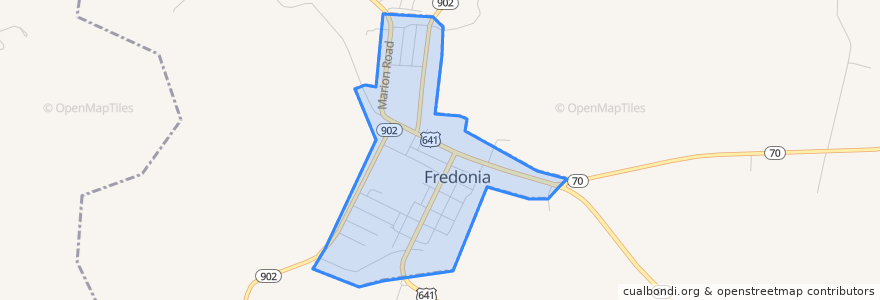 Mapa de ubicacion de Fredonia.