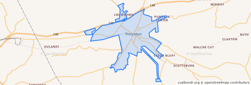 Mapa de ubicacion de Princeton.