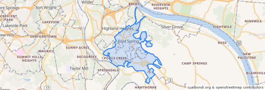 Mapa de ubicacion de Cold Spring.