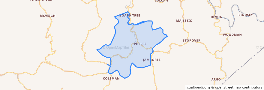 Mapa de ubicacion de Phelps.