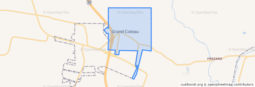 Mapa de ubicacion de Grand Coteau.