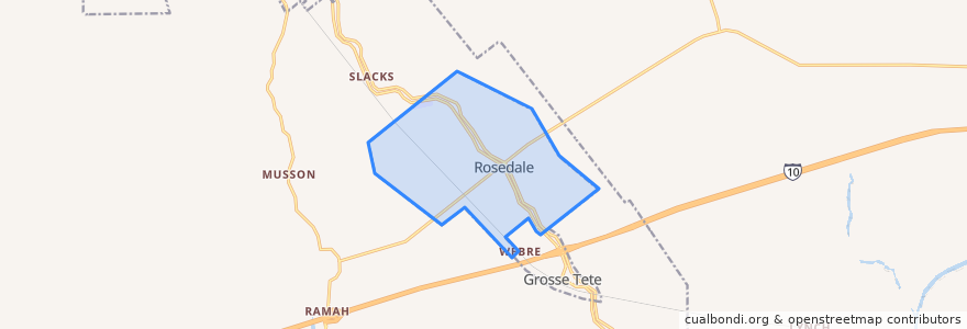 Mapa de ubicacion de Rosedale.