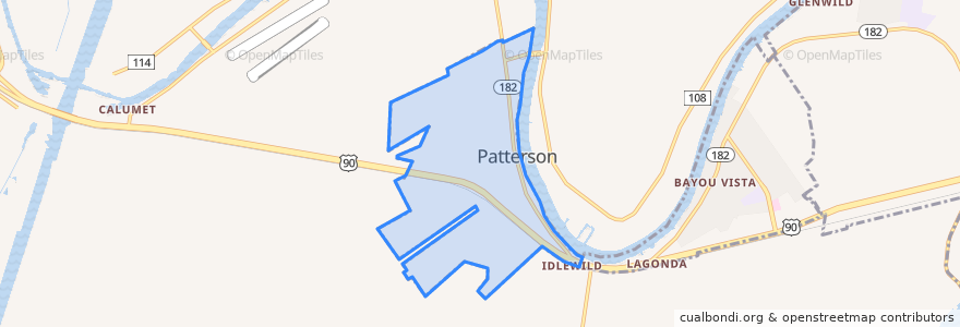 Mapa de ubicacion de Patterson.