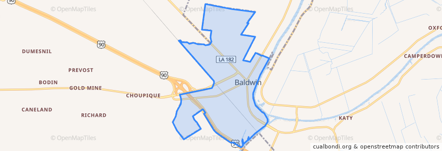 Mapa de ubicacion de Baldwin.