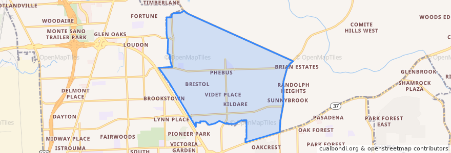 Mapa de ubicacion de Merrydale.