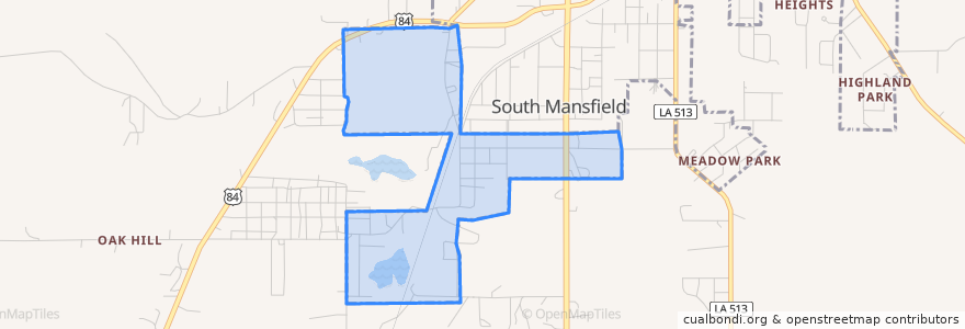 Mapa de ubicacion de South Mansfield.