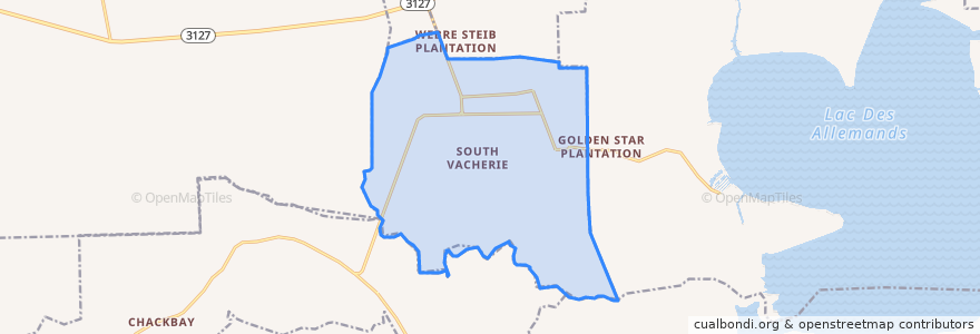 Mapa de ubicacion de South Vacherie.