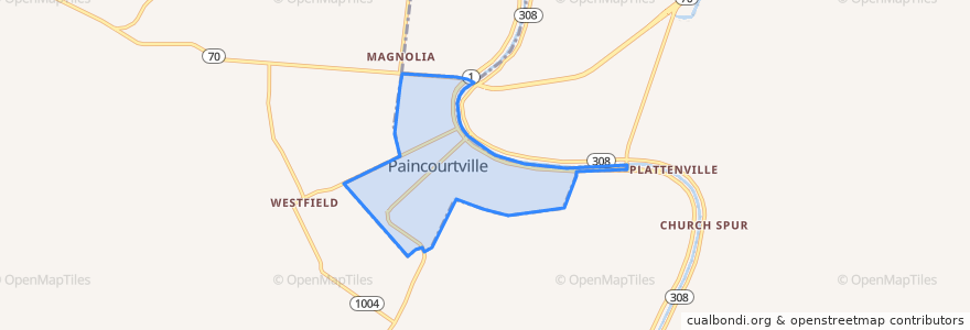 Mapa de ubicacion de Paincourtville.