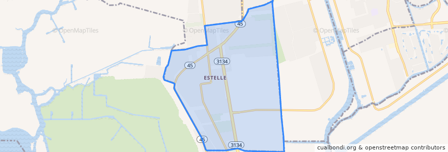 Mapa de ubicacion de Estelle.