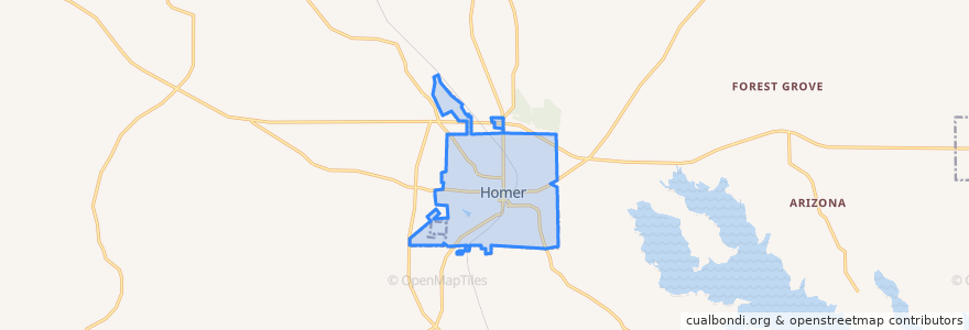 Mapa de ubicacion de Homer.