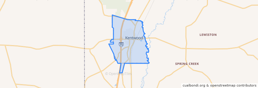 Mapa de ubicacion de Kentwood.