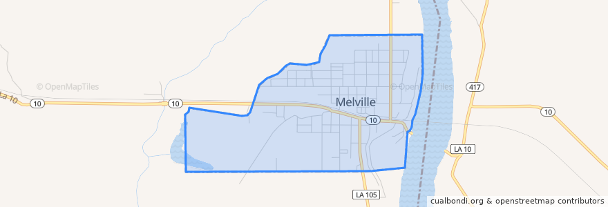 Mapa de ubicacion de Melville.