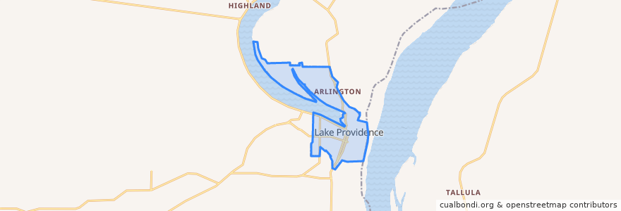 Mapa de ubicacion de Lake Providence.