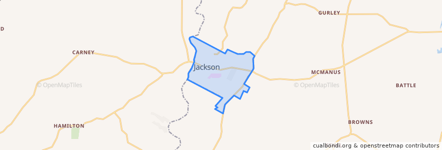 Mapa de ubicacion de Jackson.