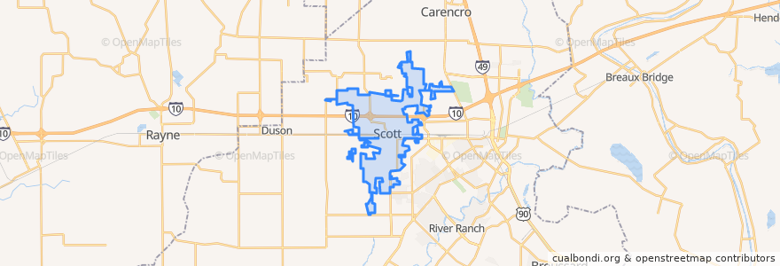 Mapa de ubicacion de Scott.