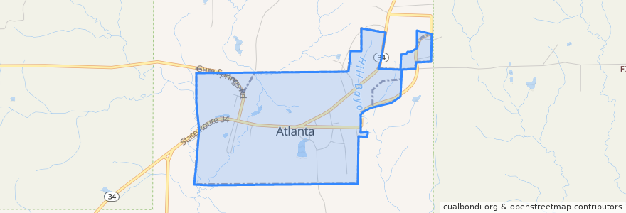 Mapa de ubicacion de Atlanta.