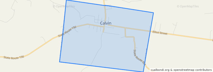 Mapa de ubicacion de Calvin.