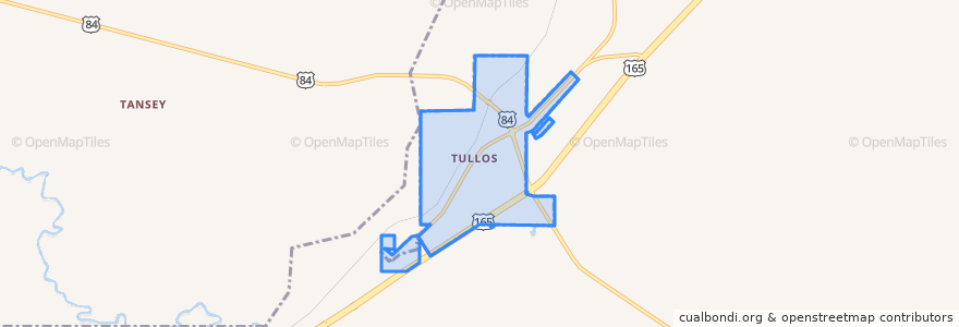 Mapa de ubicacion de Tullos.