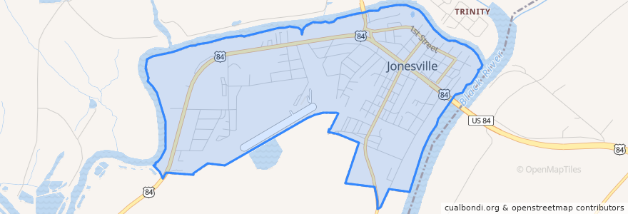 Mapa de ubicacion de Jonesville.