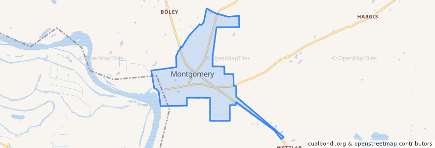 Mapa de ubicacion de Montgomery.