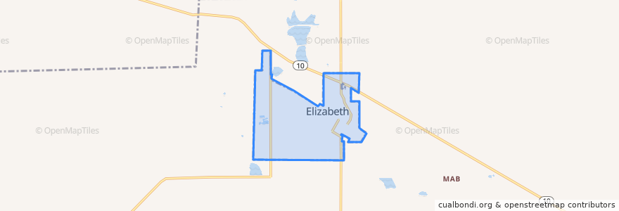 Mapa de ubicacion de Elizabeth.